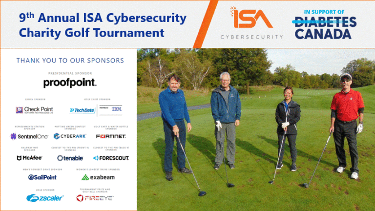 ISA Cybersecurity Charity Golf Tournament 2021 Results