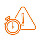 warning icon with a timer